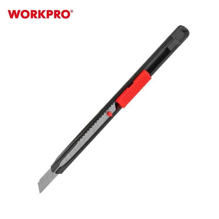 Нож отрезной 9мм 140х10мм WORKPRO нерж. сталь