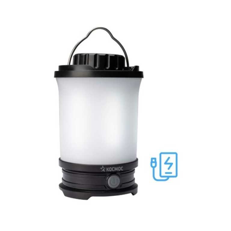 Космос фонарь кемпинговый KOS604Lit (лит.акк.3,7V4,4Ah) ABS,ручка для подв,IP55